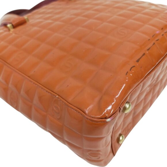 (EHY) Chanel Hand Bag Orange Patent Leather - Picture 5 of 9